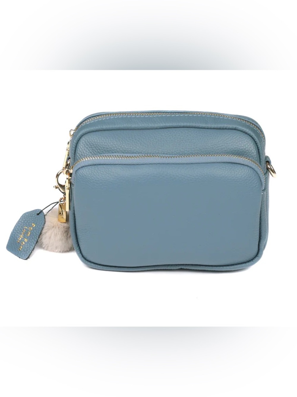 POM POM LONDON ORIGINAL Bag ~ STEEL BLUE BRAND NEW